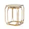 Glitzhome® Gold Metal Square Accent Table with Glass Top Set
